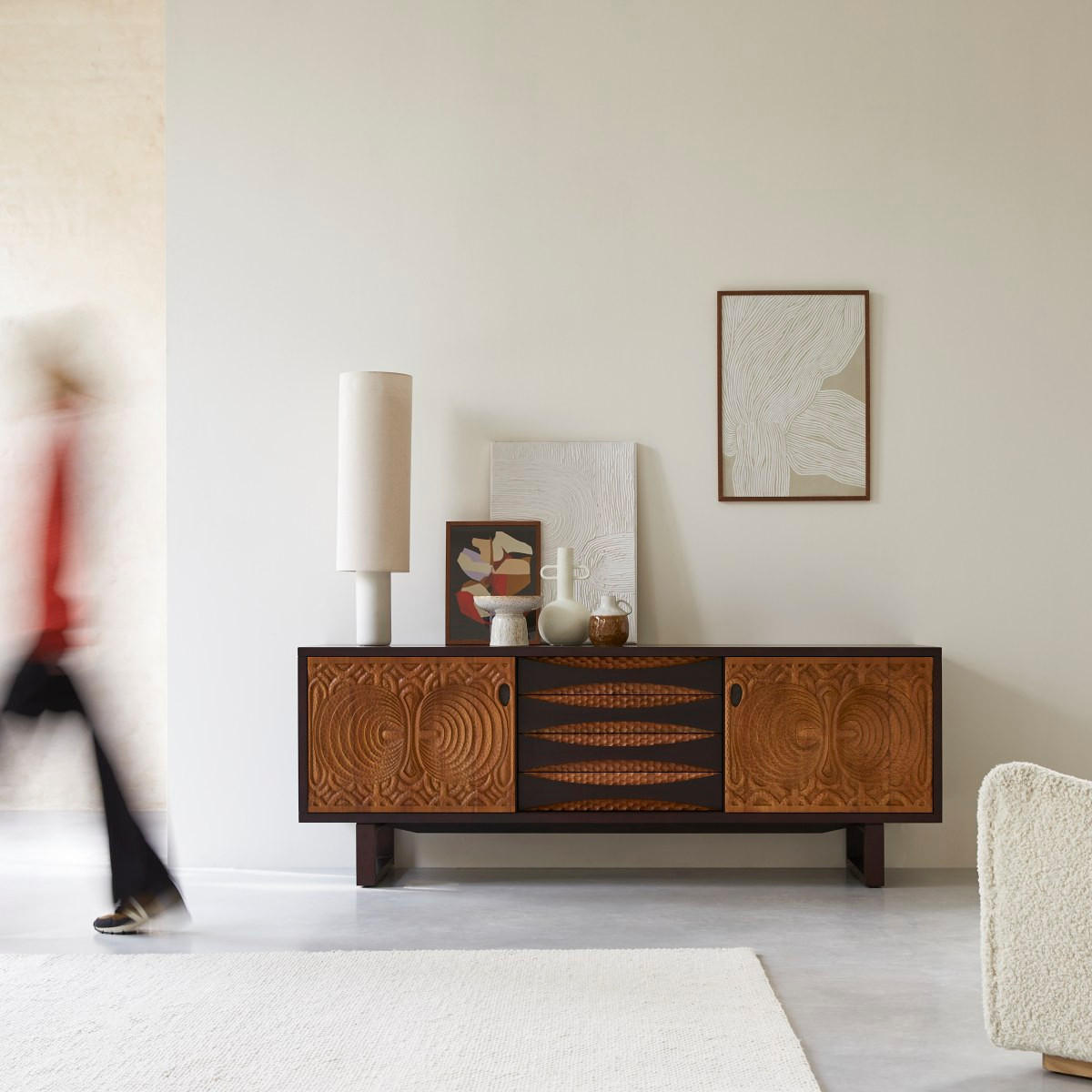SIDEBOARD Frida Braun aus Mahagoni - Braun, Holz (205/76/52cm) - Tikamoon