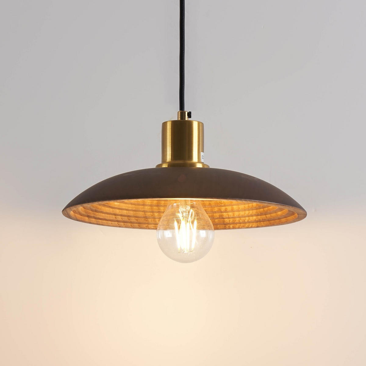 HÄNGELEUCHTE Yuli, Braun und Gold, 12cm - Braun, Metall (25/25/12cm) - KOSILUM