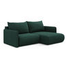 ECKSOFA mit Schlaffunktion Strukturstoff Stoff Grün - Dunkelgrün/Schwarz, Kunststoff/Textil (207/148cm) - Makamii