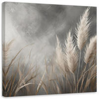 LEINWANDBILD Gras, Natur, Botanik 50x50cm - Grau, Textil (50/50cm) - Feeby