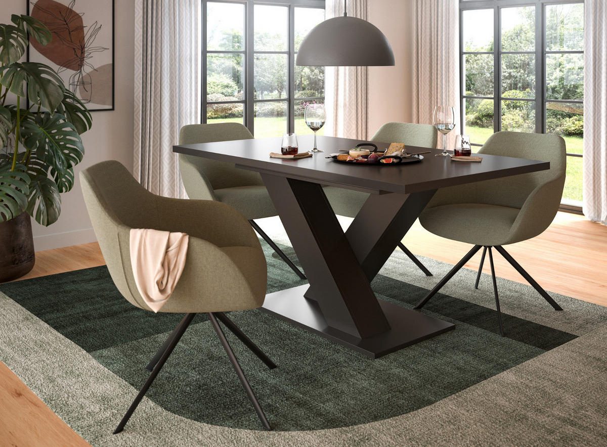 ESSTISCH grau 150 - 190 cm, Küchentisch ausziehbar - Grau, Holz/Holzwerkstoff (150/90/76cm) - Inn.Furn