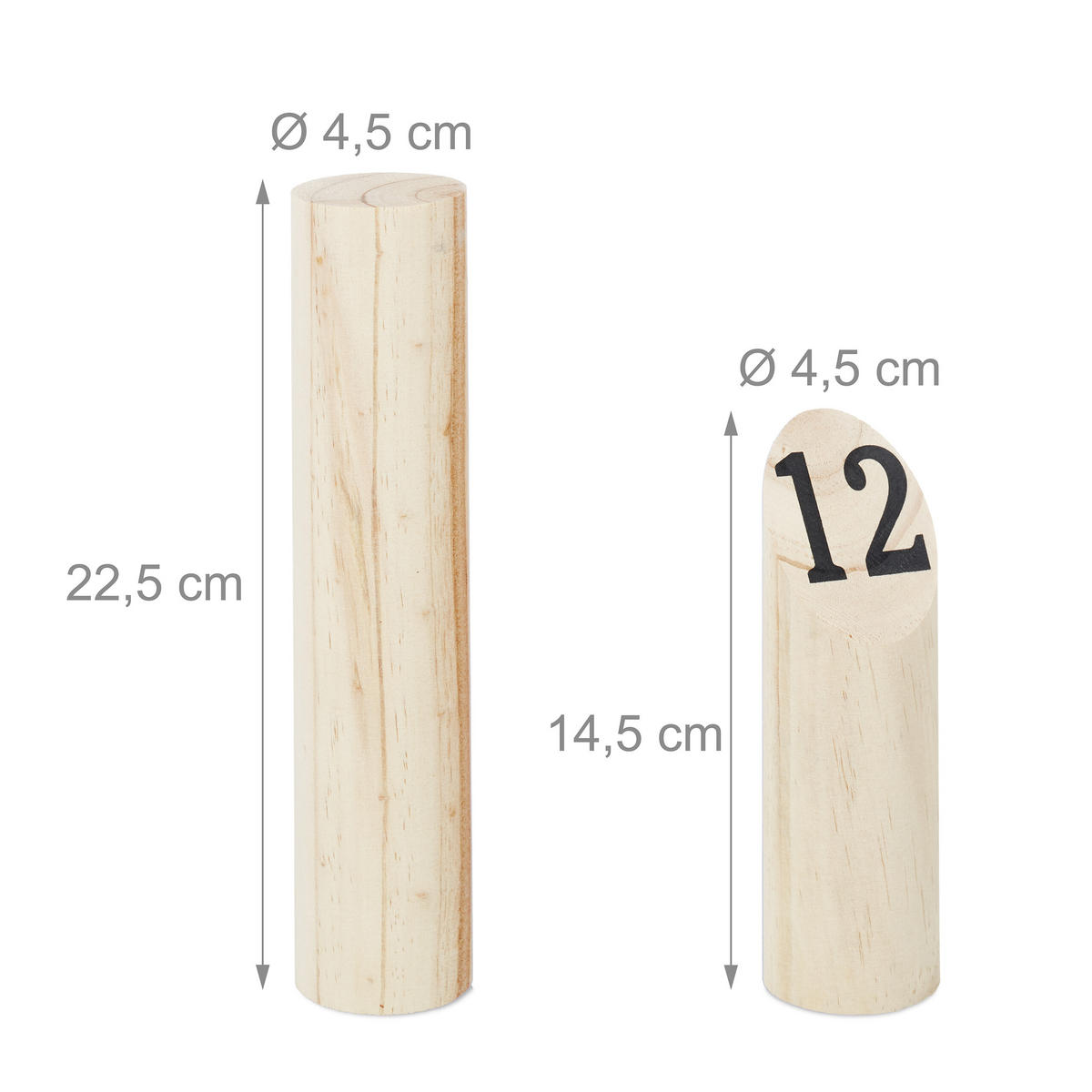 KUBB Wikingerspiel - Hellbraun, Holz/Textil (4.5/22.5/4.5cm) - Relaxdays