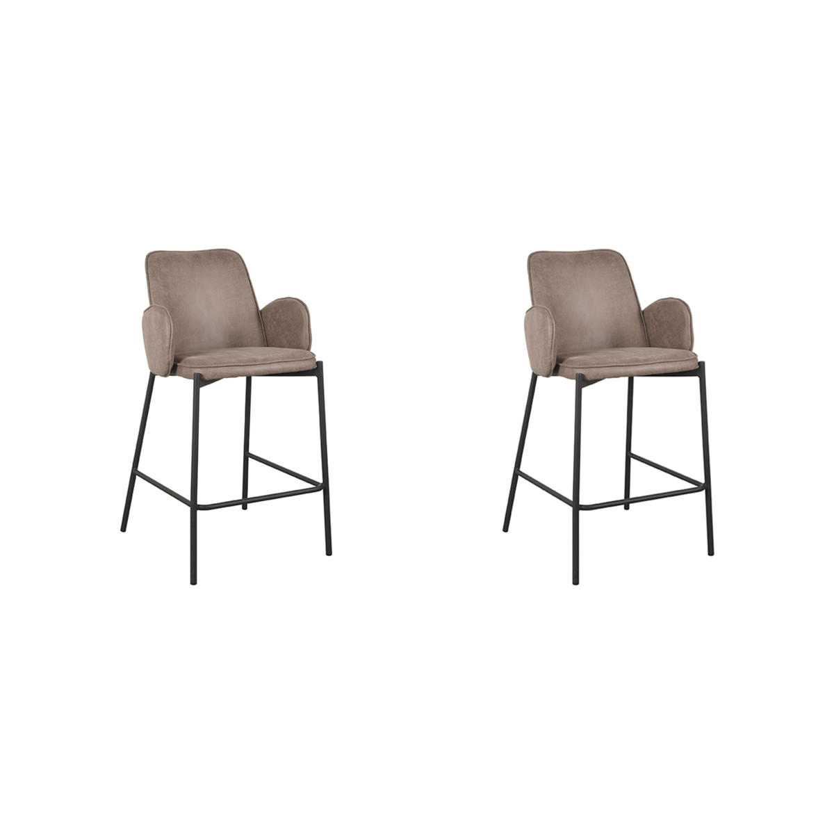 BARHOCKER Joni Taupe 53/51/94 cm 2er-Set - Taupe, Textil (51/94/53cm) - LABEL51