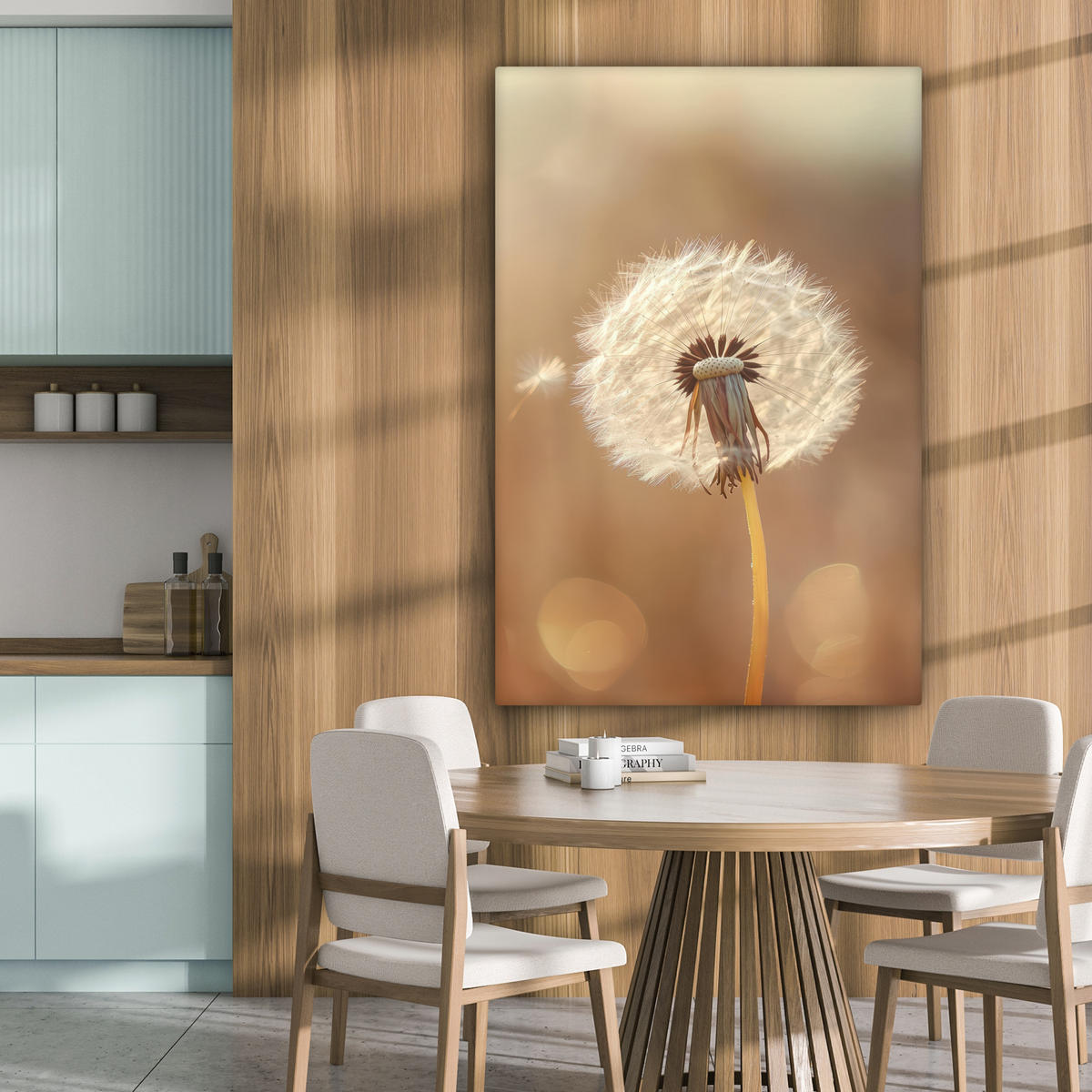 LEINWANDBILD Löwenzahn - Beige - Natur - Blume 90x140 cm - Hellbraun, Textil (90/140cm) - MuchoWow