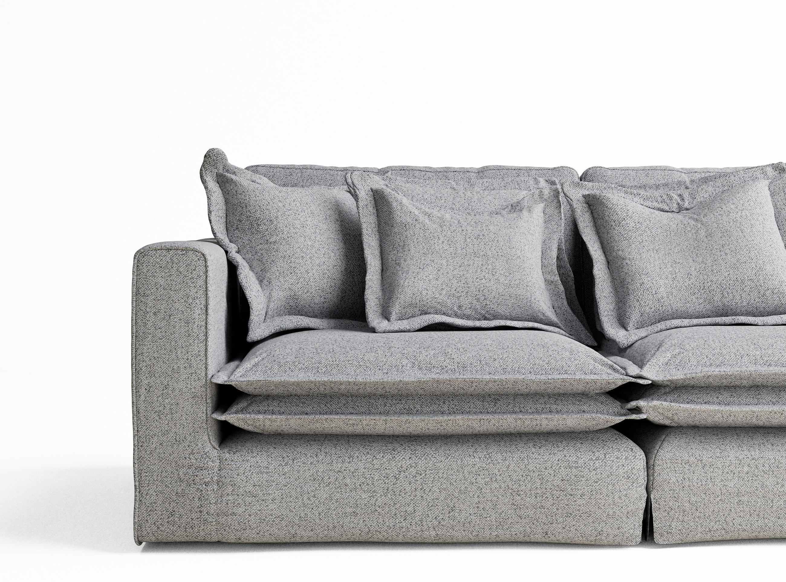 Thumbnail - Maison de Reve 6-Sitzer, Hellgrau, Textil, Füllung: Schaumstoff, 338x90x119 cm, Oeko-Tex® Standard 100, Hergestellt in E...