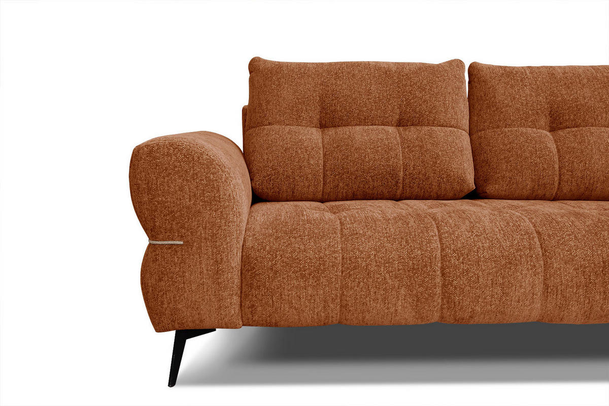 SOFA SALVINI 3-Sitzer, dunkelorange - Dunkelorange/Schwarz, Holzwerkstoff/Textil (176/88/99cm) - Courtois Laville