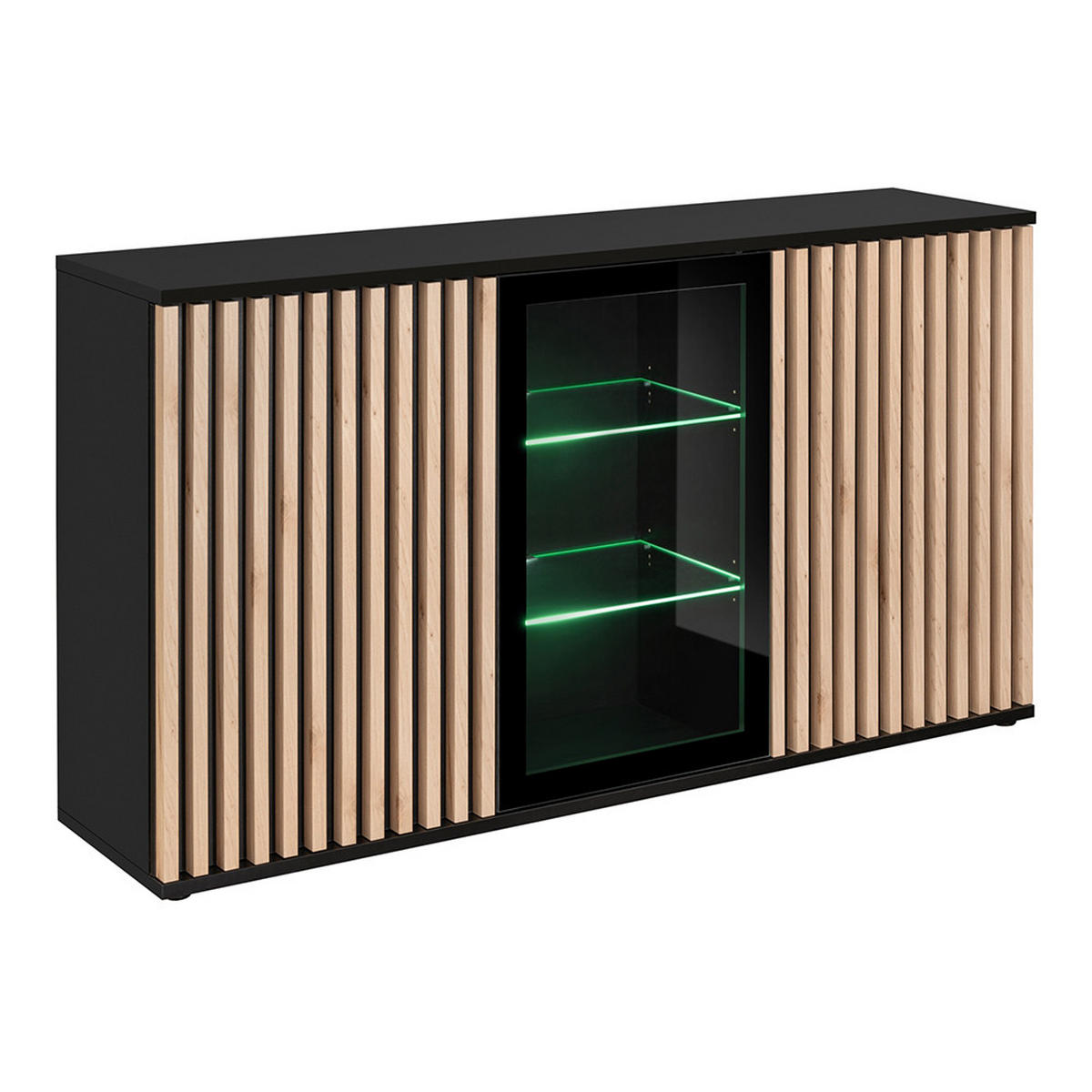 WOHNZIMMER-SET 5-TLG. Catanzaro-164 - Schwarz, Holzwerkstoff (500/192/45cm) - Lomado