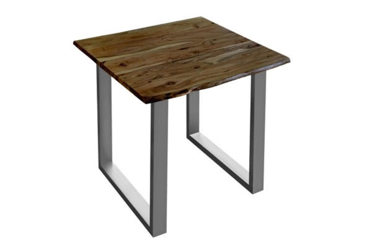 ESSTISCH LUBIN - Silberfarben/Braun, Holz/Metall (80/80/77cm) - SAM