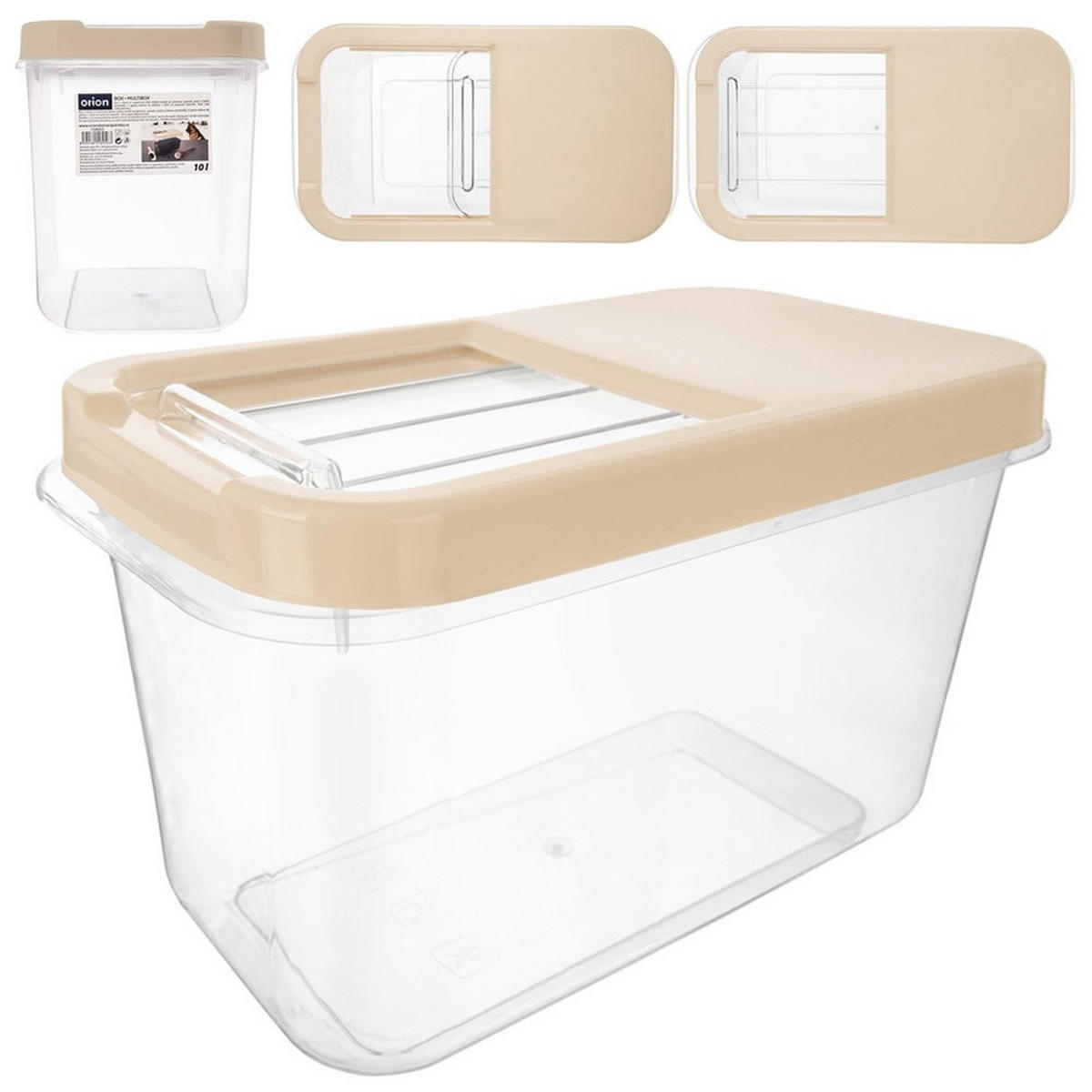 AUFBEWAHRUNGSBEHÄLTER Slide beige - Beige, Kunststoff (19.5/23/35cm) - Orion 