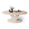 COUCHTISCH Oval Beige mit Ablage - Beige, Holzwerkstoff (60/110/45cm) - designimpex