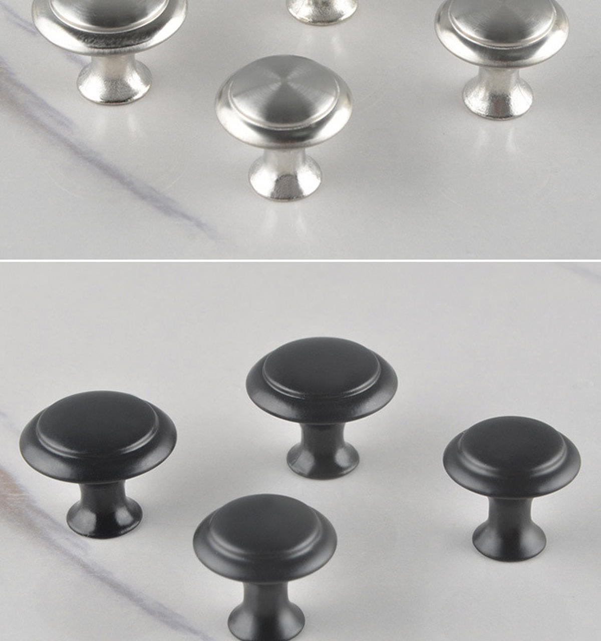SCHRANKKNOPF Silber 20er-Set Edelstahl - Multicolor, Metall (2.2/2.2/2.7cm)