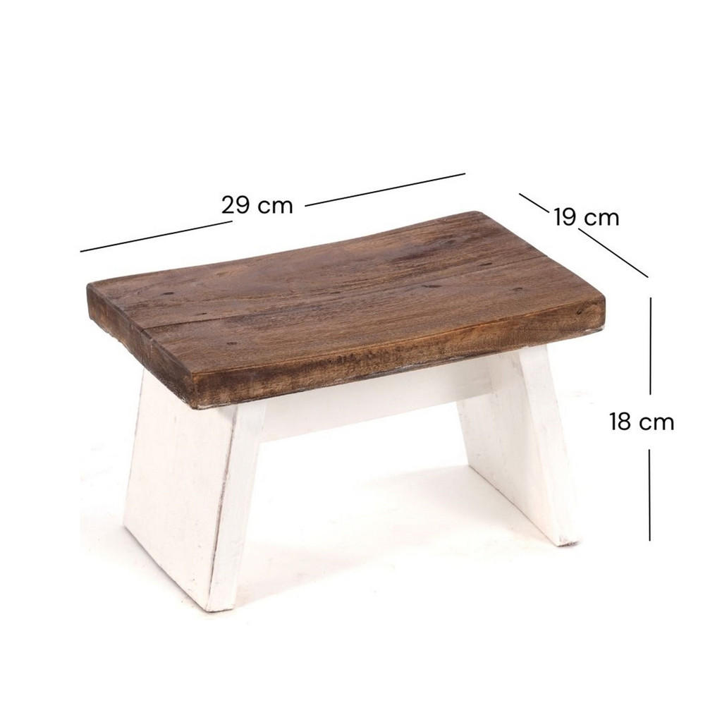 Thumbnail - Design Delights Fusshocker, Weiß, Holz, 29x18x19 cm, Wohnzimmer, Hocker, Sitzhocker