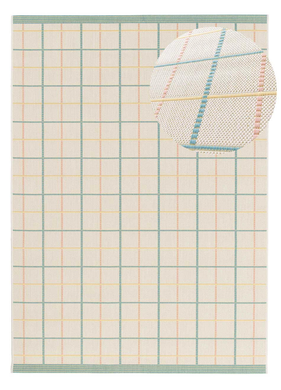 OUTDOORTEPPICH In Pastelltönen Manila 80/150 cm - Pastellblau/Pastellgrün, Kunststoff/Textil (80/150cm) - Atticgo