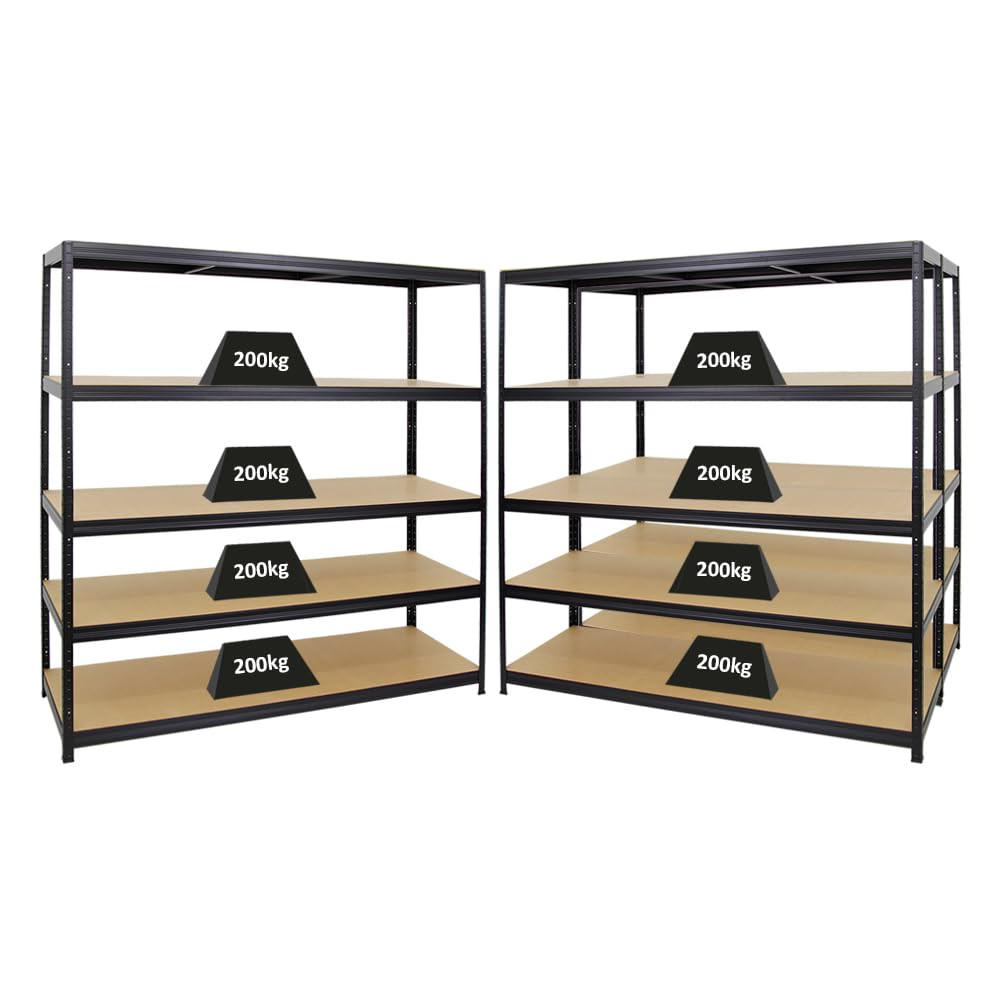 SCHWERLASTREGAL Giant Elephant 3er-Set mit 3x 180x180x60 cm Fachlast 200 kg Schwarz - Schwarz, Metall (540/180/60cm) - PROREGAL