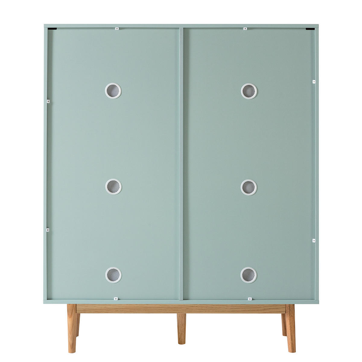 SCHUHKOMMODE mit 2 Türen - Eichefarben/Mintgrün, Holzwerkstoff (110/132/38cm) - home24