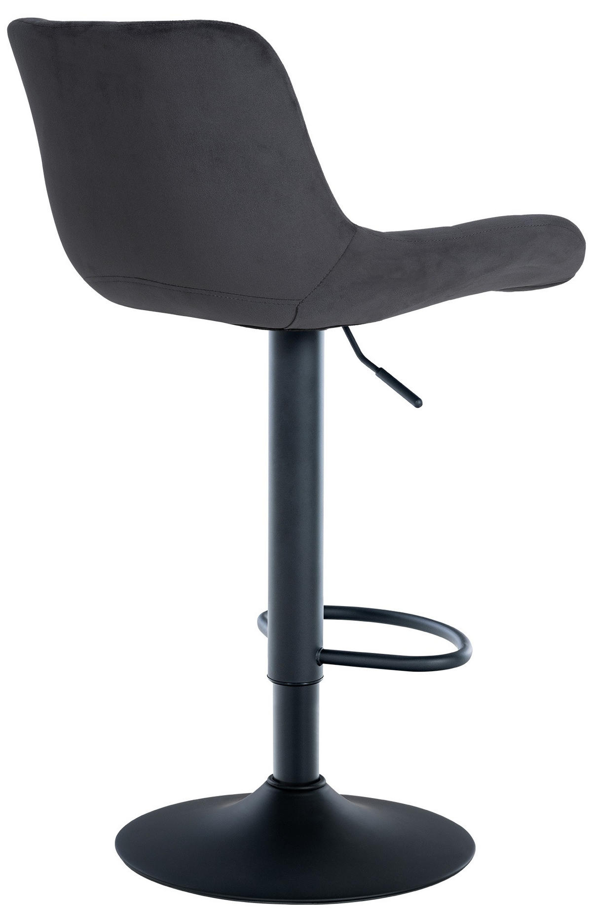 BARHOCKER Samt schwarz - Schwarz, Textil/Metall (48/81/54cm) - CLP