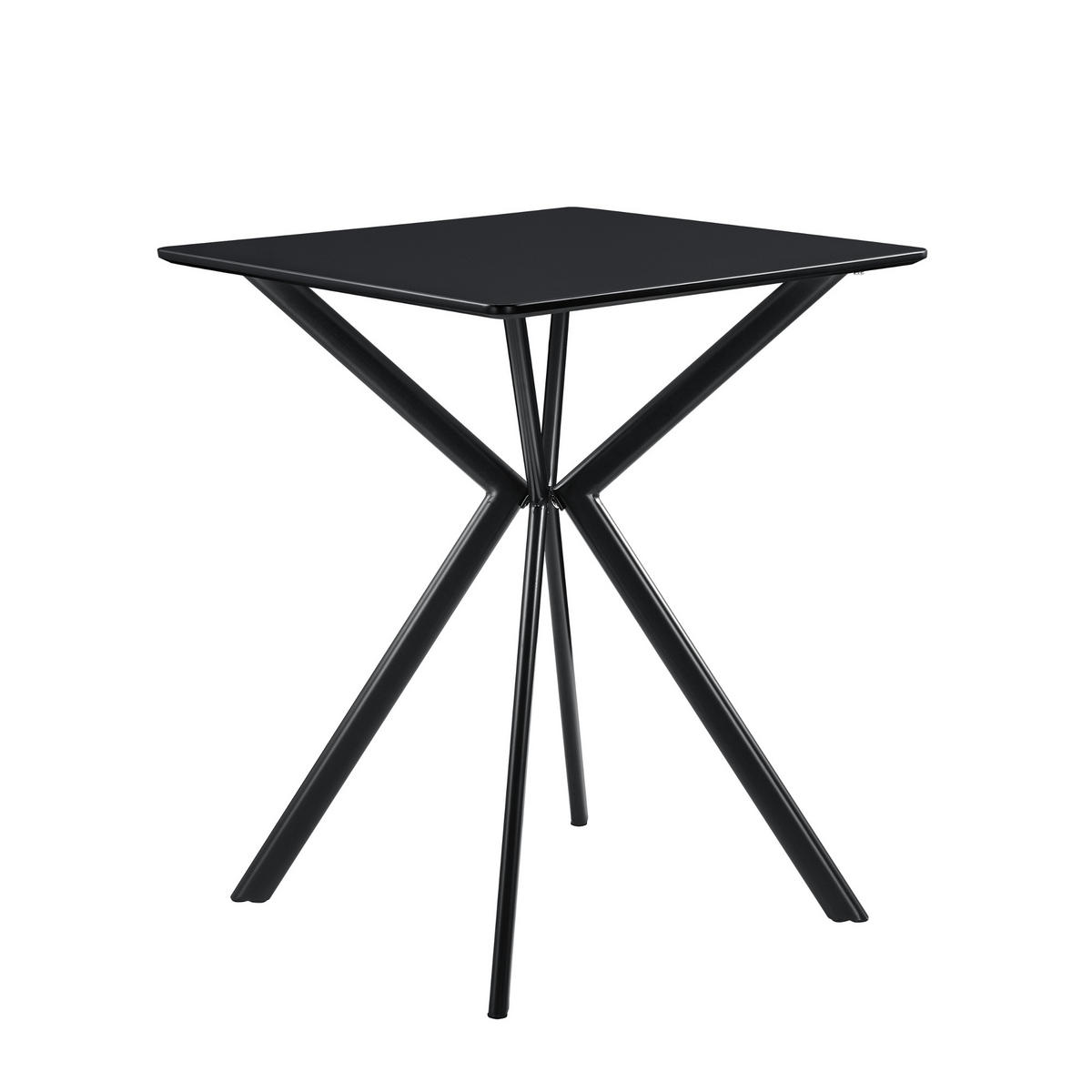 ESSTISCH Ankara - Schwarz, Holzwerkstoff/Metall (60/60/75cm) - [en.casa]