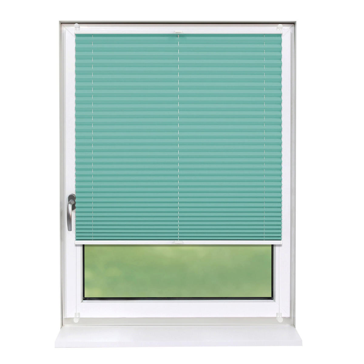 PLISSEE Basic ohne Bohren - Türkis, Textil (70/210cm) - Deco-Raum