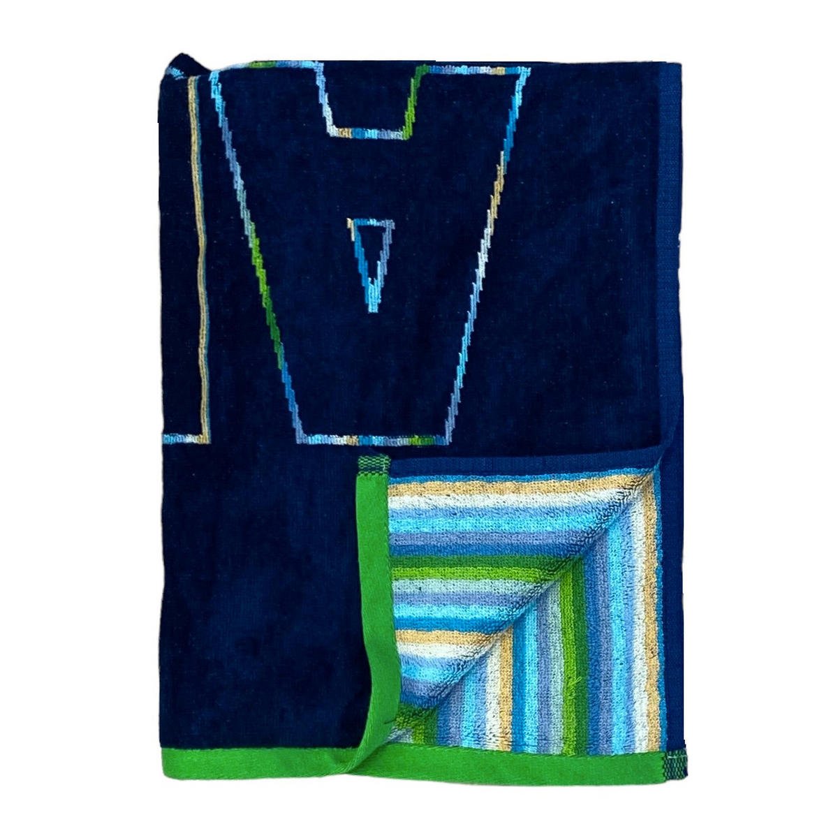 STRANDTUCH velours Jacquard Vany 75x150cm 400 g/m² marineblau - Blau, Textil (75/160cm) - LE COMPTOIR DE LA PLAGE