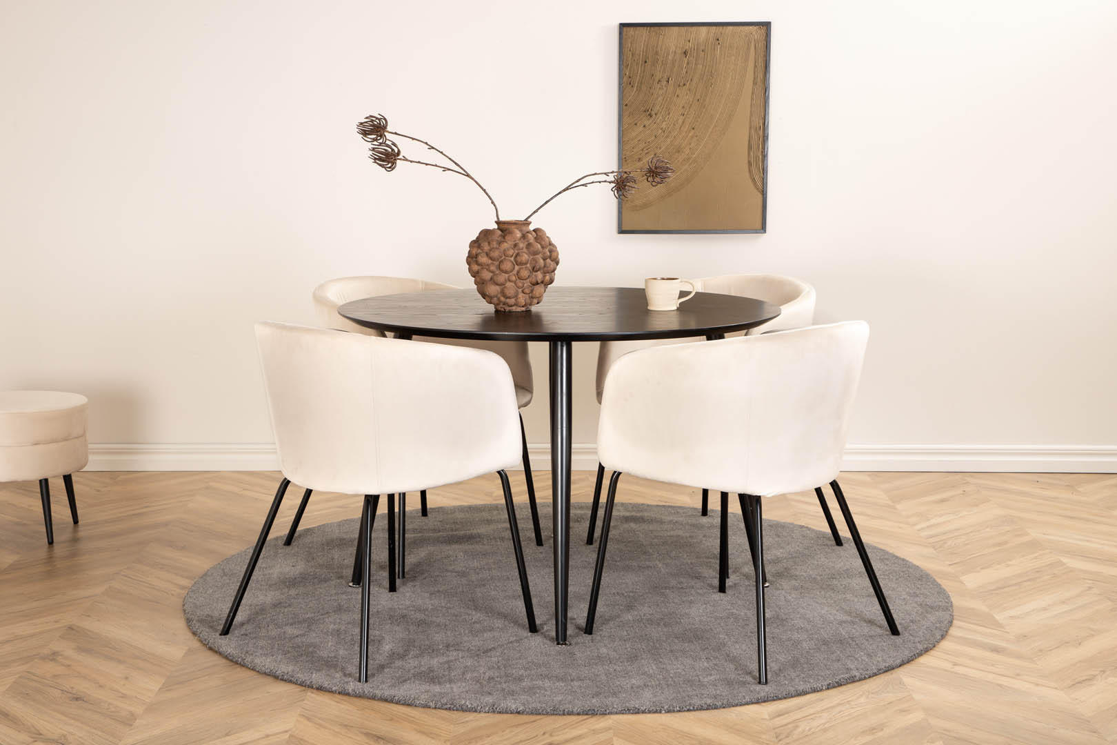 ESSGRUPPE 5-TLG. Dipp Beige - Beige, Holz/Textil (115/75/115cm) - ebuy24