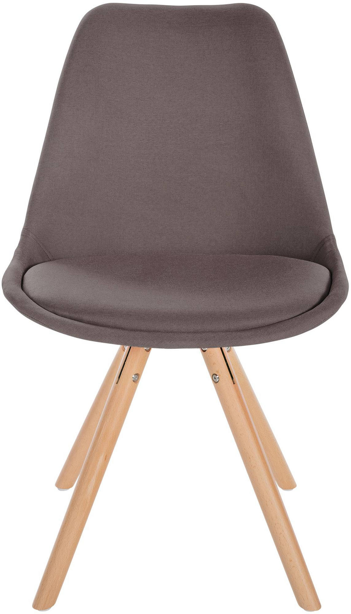 STUHL 4er Set Stoff taupe - Taupe/Eukalyptusholzfarben, Holz/Textil (48/81/54cm) - CLP