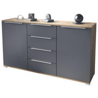 SIDEBOARD Linio Anthrazit matt - Anthrazit, Holzwerkstoff (138.5/75.5/35cm) - Vladon