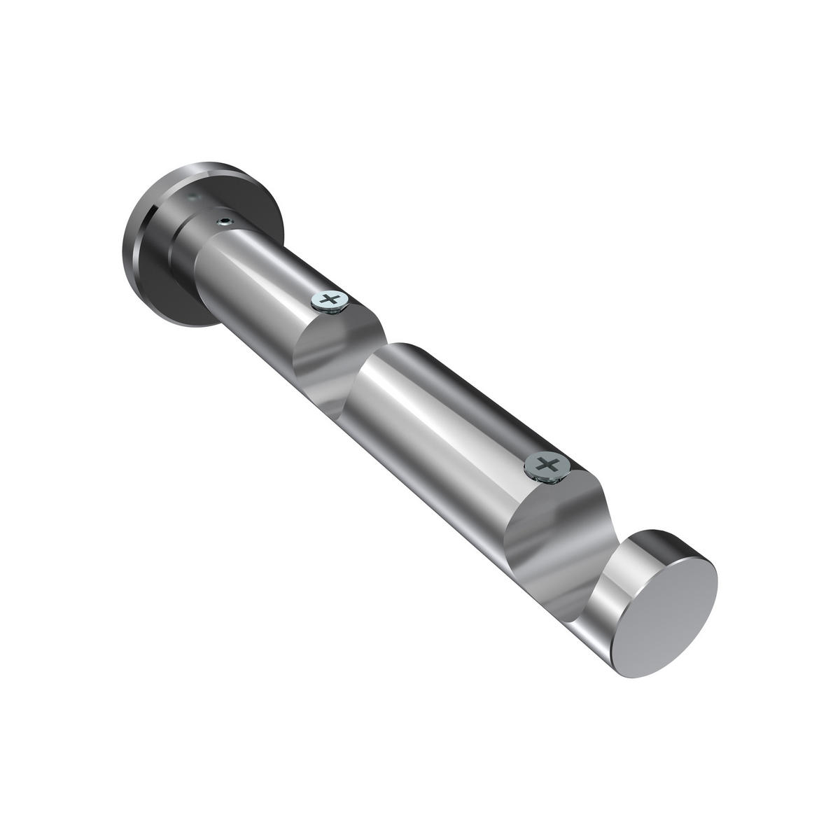 TRÄGER FÜR GARDINENSTANGEN 20 mm Ø, Platon 2-läufig, Chrom - Chromfarben, Metall (16/4/4cm) - INTERDECO