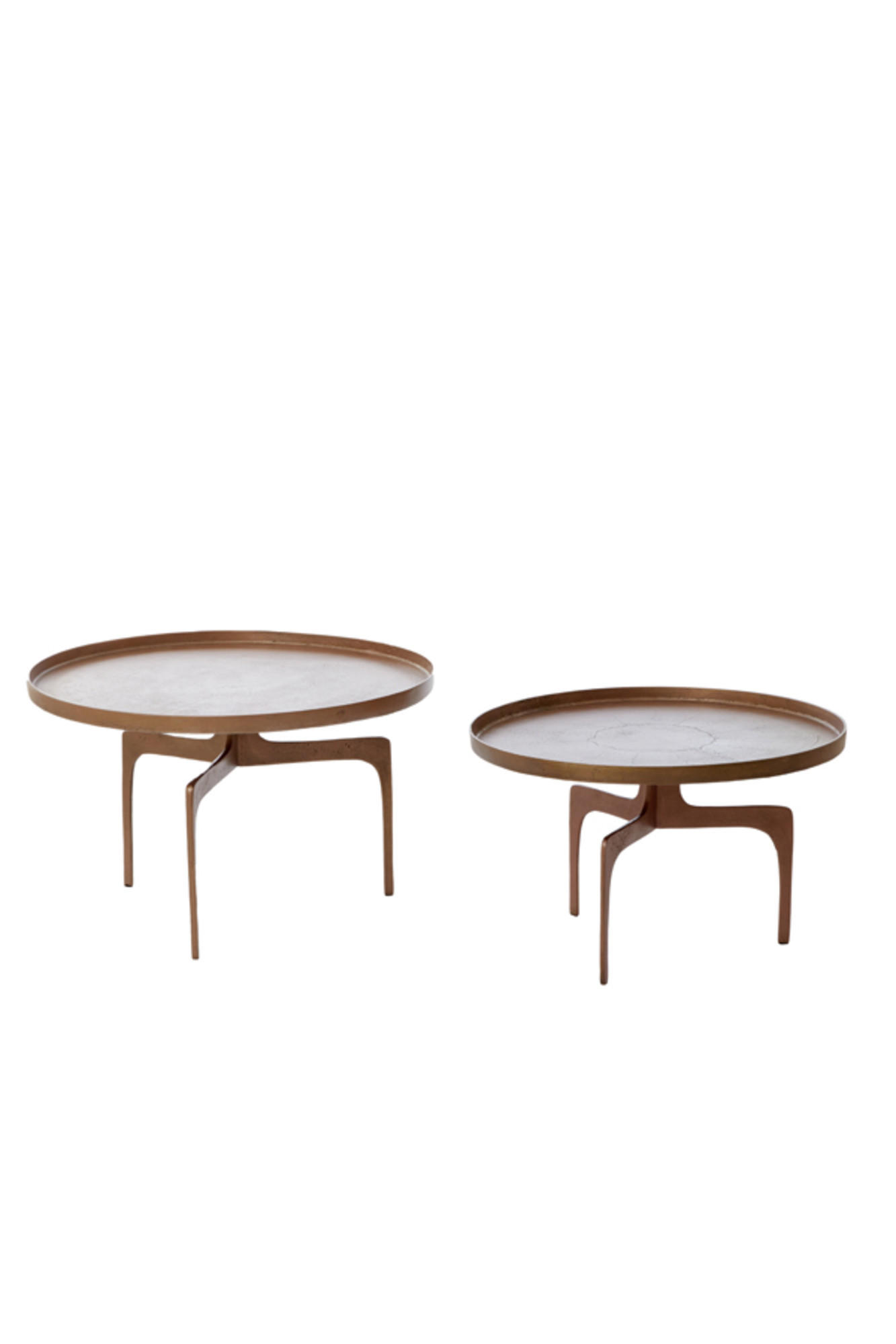 COUCHTISCH Pano Bronze Ø75/44 cm 2er-Set - Bronzefarben, Metall (75/75/44cm) - Light & Living