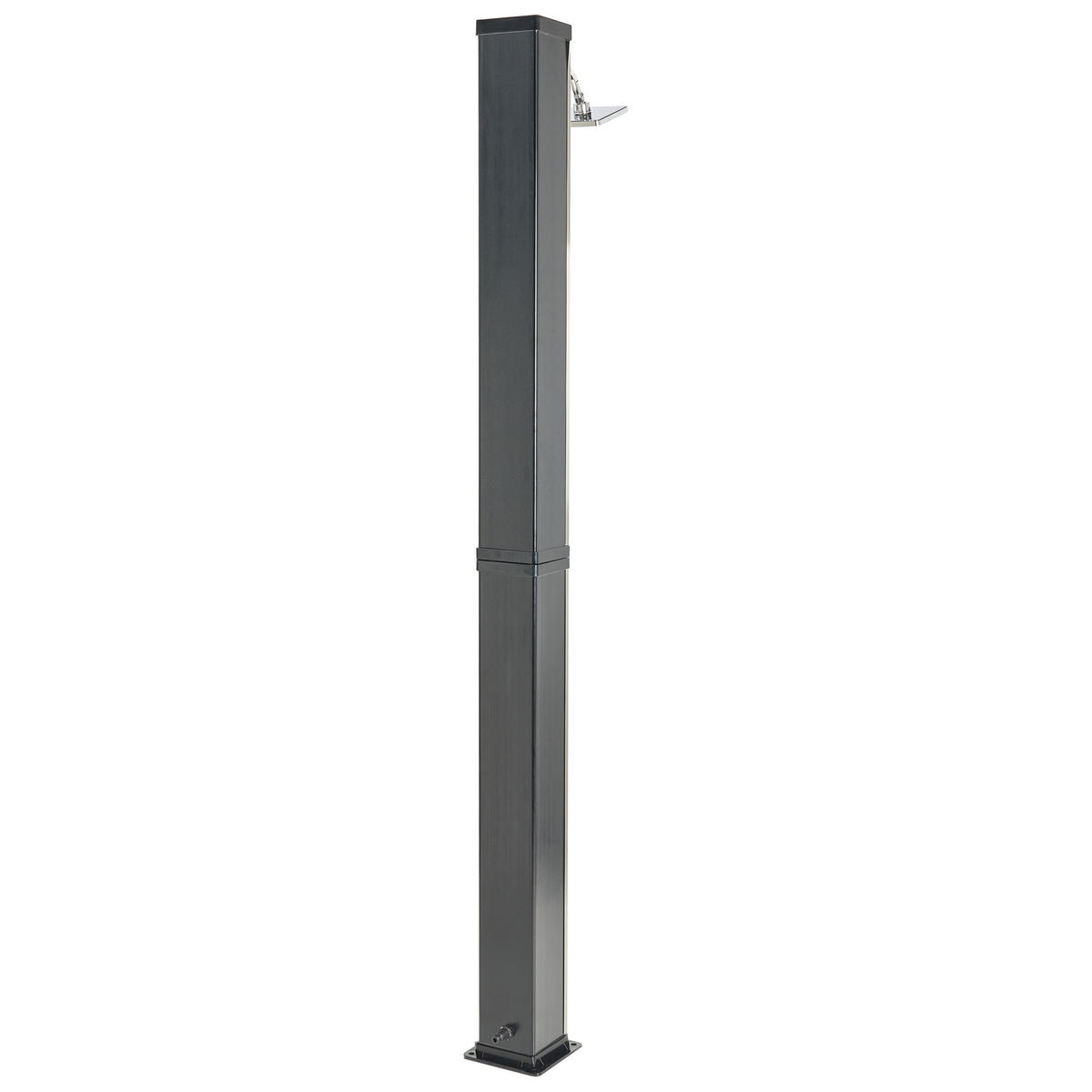 FREISTEHENDE solarbetriebene Gartendusche Schwarz Buenos - Silberfarben/Schwarz, Kunststoff (19/217/19cm) - Beliani