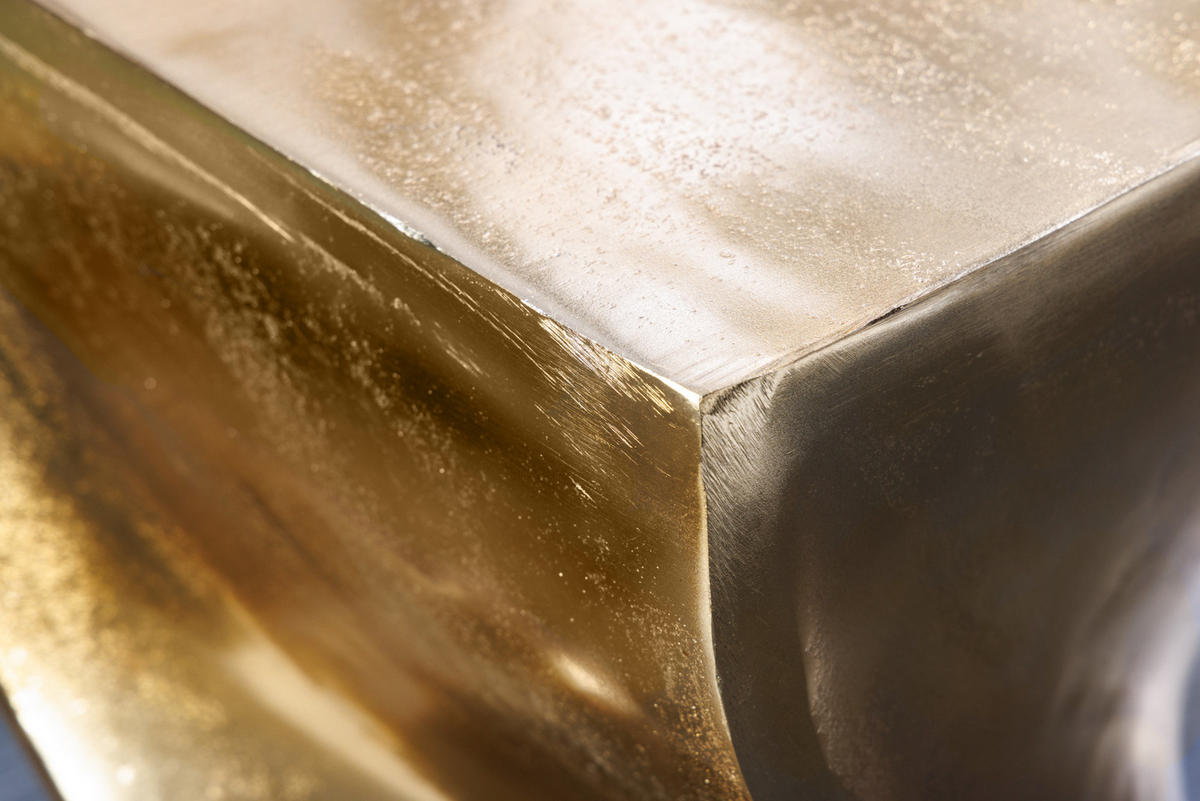BEISTELLTISCH TWIST Metall Gold 45 cm - Goldfarben, Metall (30/30/45cm) - riess-ambiente