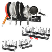 TOPFREGAL 30-57 cm Ausziehbar mit 7 Fächern - Schwarz, Metall (19.5/18.5/57cm) - MAKLIK