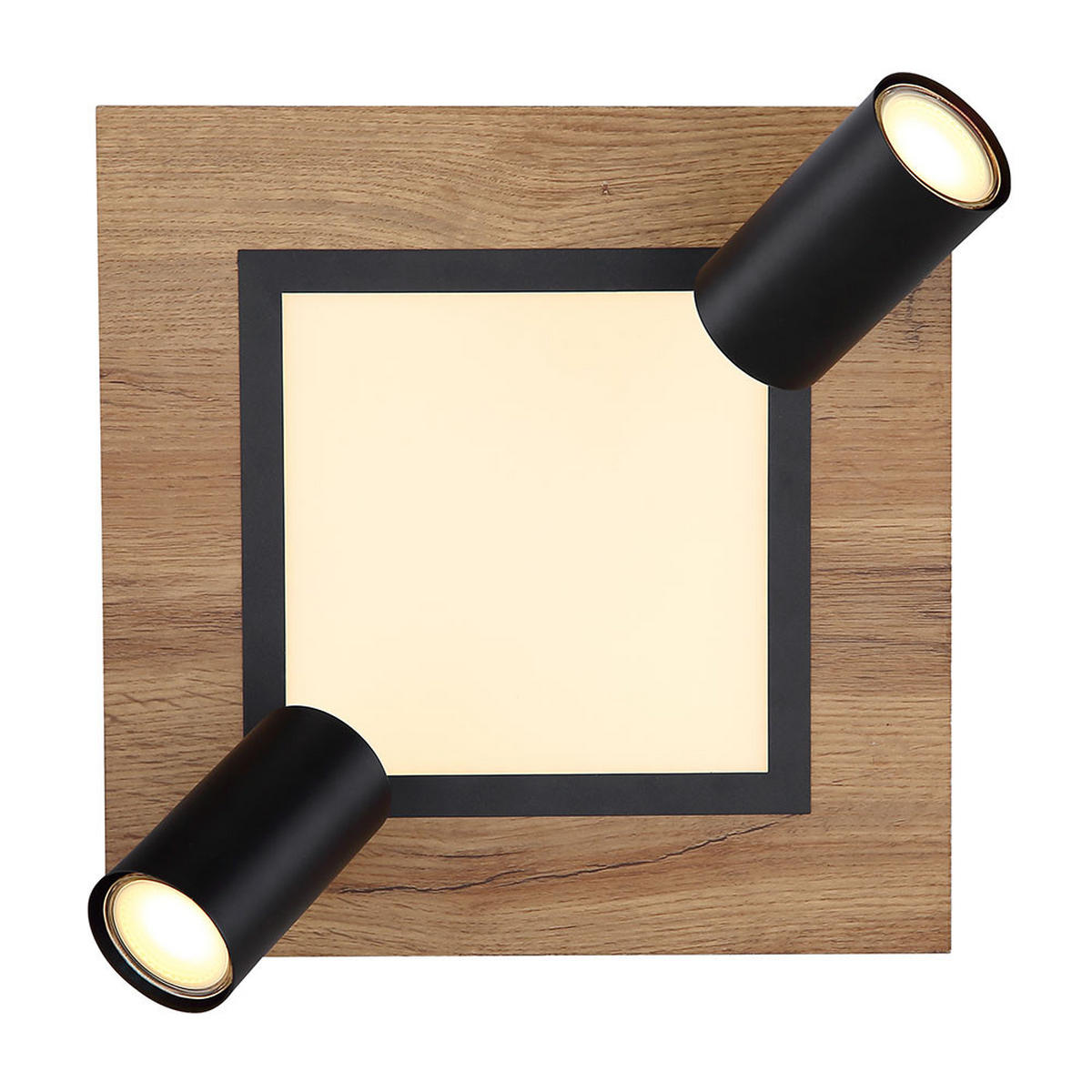 LED DECKENLEUCHTE Ulla Schwarz Holzoptik - Schwarz, Metall (30/30/18cm) - Globo Lighting