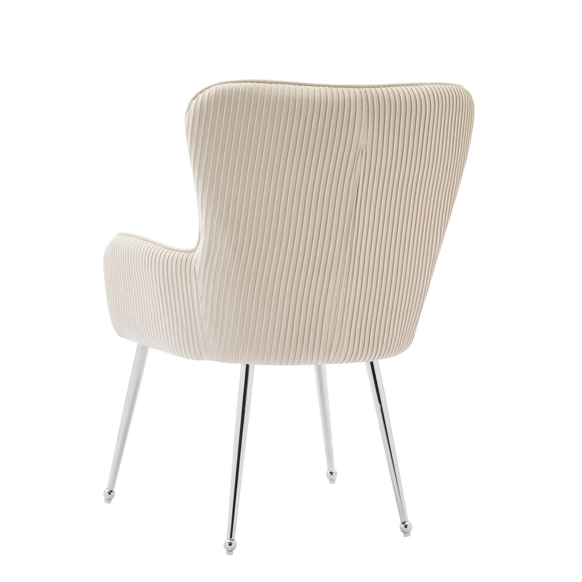 ESSZIMMERSTUHL 2er Set Samt Lounge Beige Silber Armlehnen - Beige, Textil (59.5/87/57cm) - FLIEKS