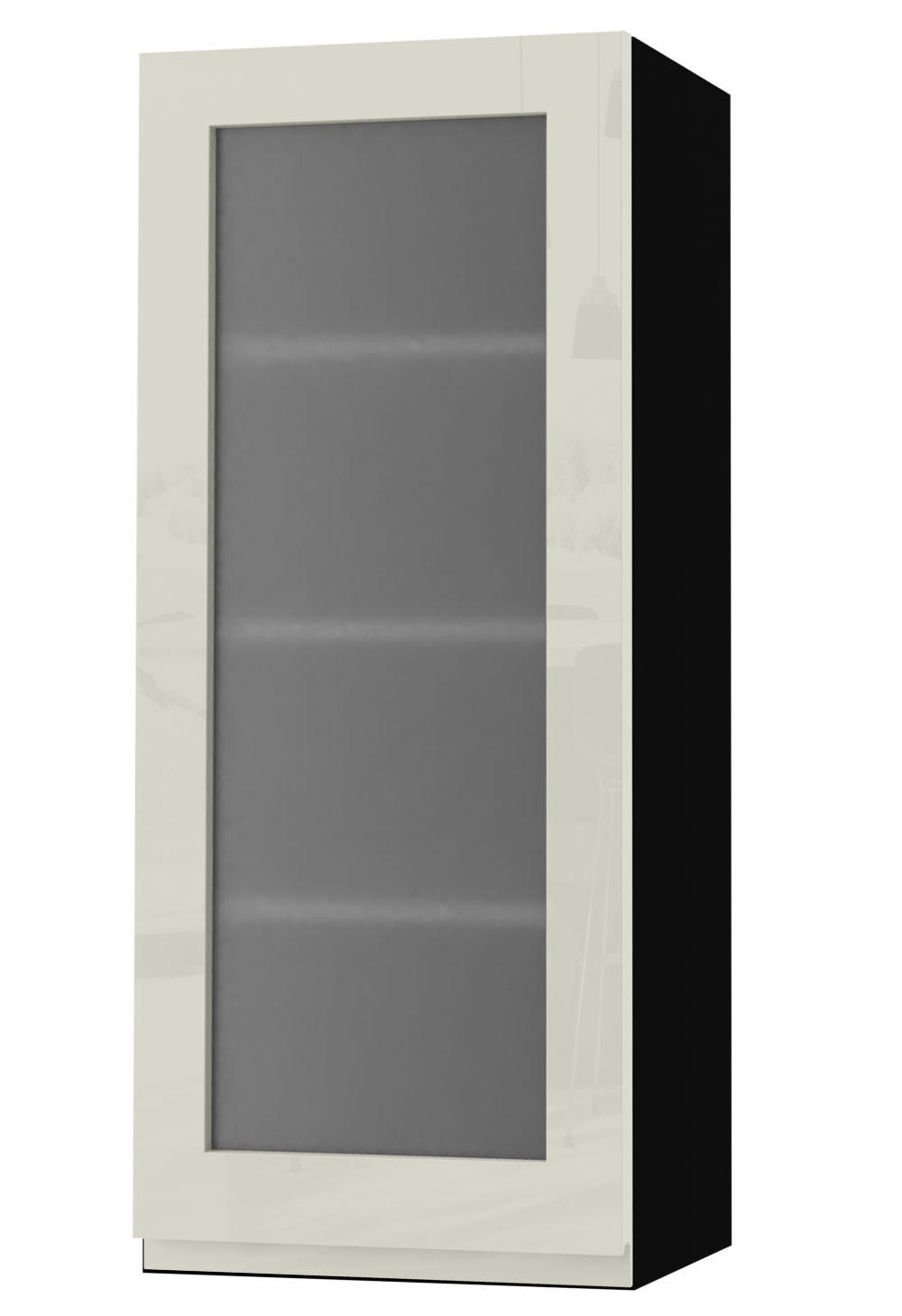 HÄNGESCHRANK Florence W4S/40 Schwarz / RAL 1013 perlweiß HG 40 / 32,5 / 96cm - Türanschlag links - Weiß Hochglanz/Schwarz, Holz/Holzwerkstoff (40/96/32.5cm) - Feldmann-Wohnen
