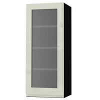 HÄNGESCHRANK Florence W4S/40 Schwarz / RAL 1013 perlweiß HG 40 / 32,5 / 96cm - Türanschlag links - Weiß Hochglanz/Schwarz, Holz/Holzwerkstoff (40/96/32.5cm) - Feldmann-Wohnen
