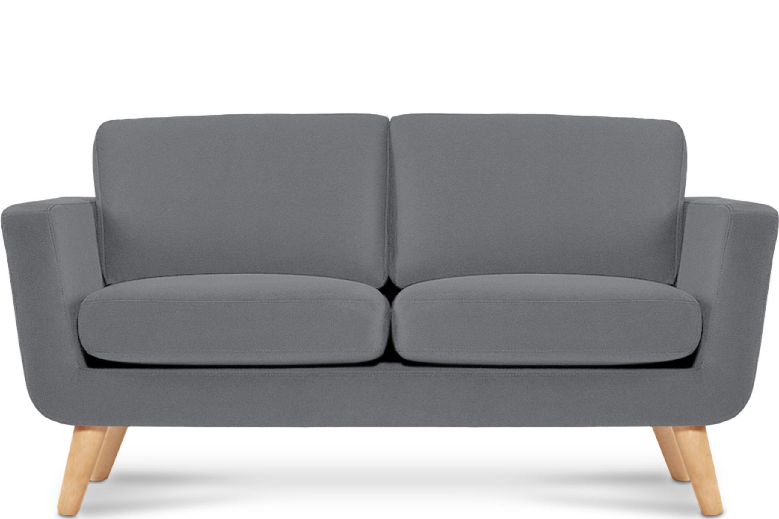 2-SITZER-SOFA TAGIO mit Armlehnen, grau - Braun/Grau, Buchenholz/Textil (153/80/84cm) - KONSIMO®