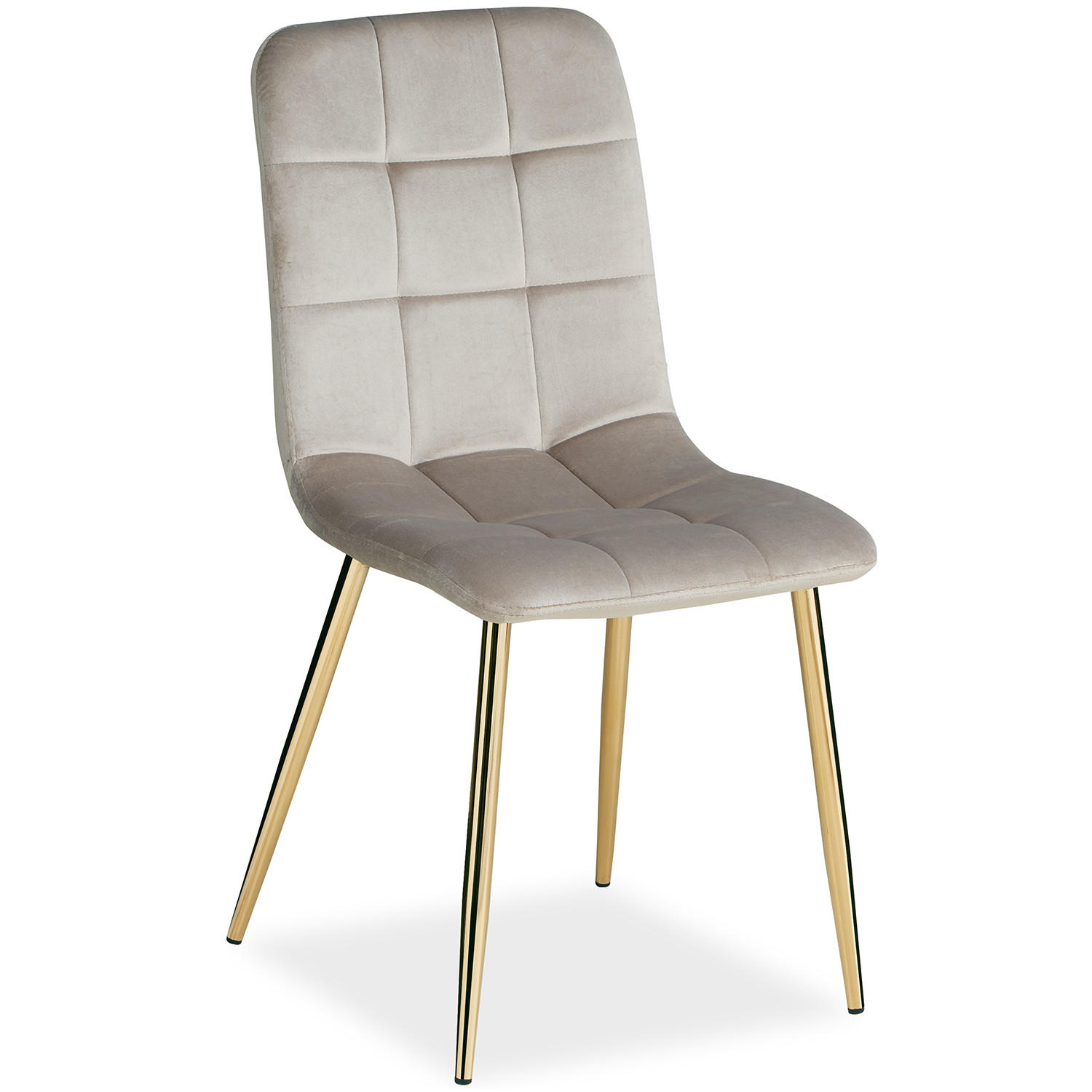 STUHL in Stahl Samt Gold - Beige/Goldfarben, Textil/Metall (43/88/50cm) - Homestyle4u
