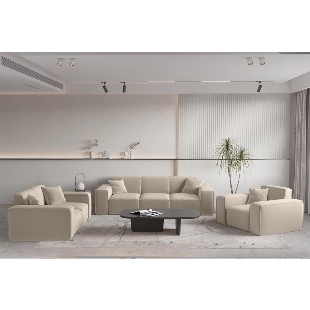 Thumbnail - Fun Möbel Sofa, Beige, Textil, 186x73x88 cm, Wohnzimmer, Sofas & Couches, Sofas, 2-Sitzer Sofas