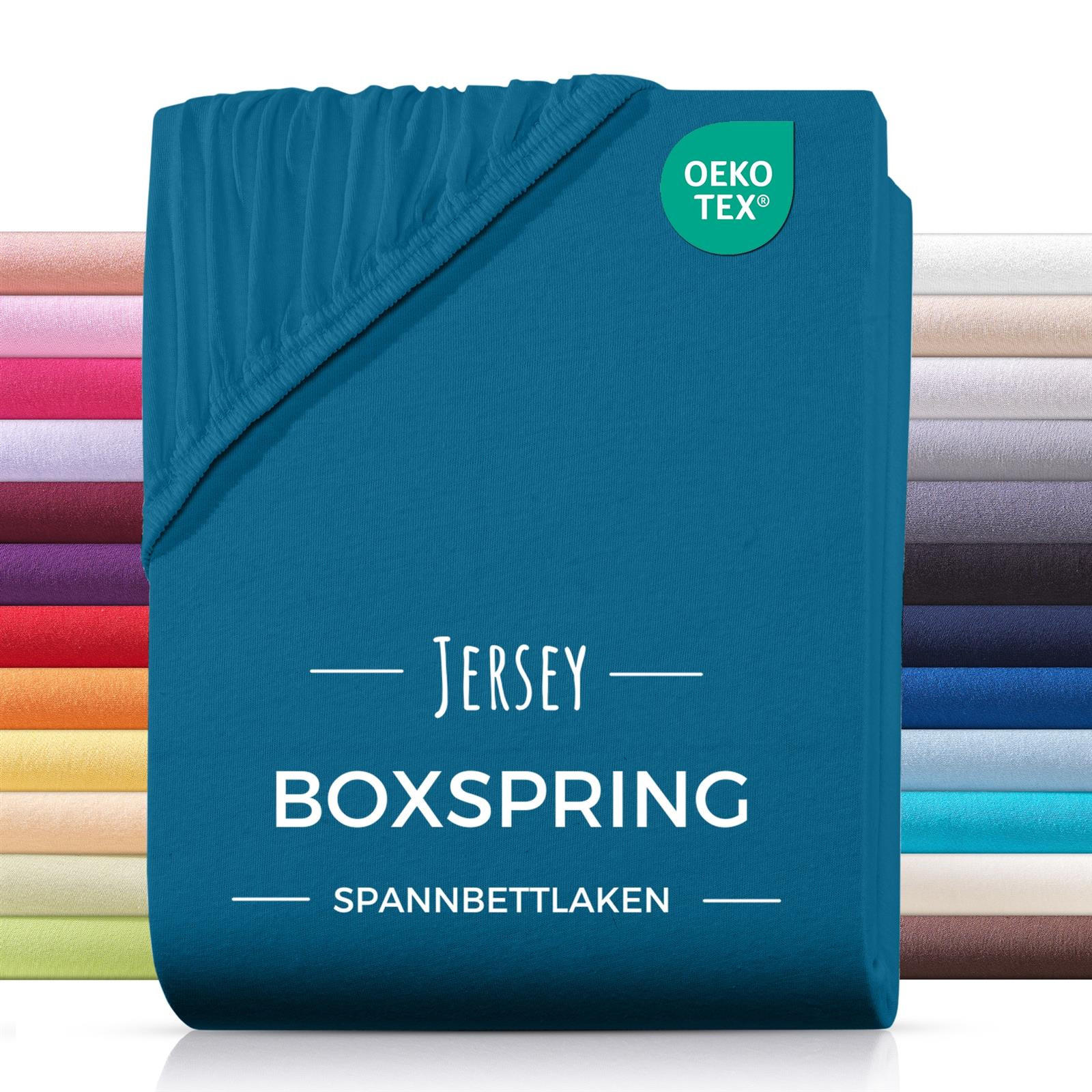 SPANNBETTLAKEN Boxspringbett Jersey 180x200 180x220 200x200 200x200, Wasserbett Bettlaken aus 100% Baumwolle - Petrol, Textil (200/220cm) - Carpe Sonno