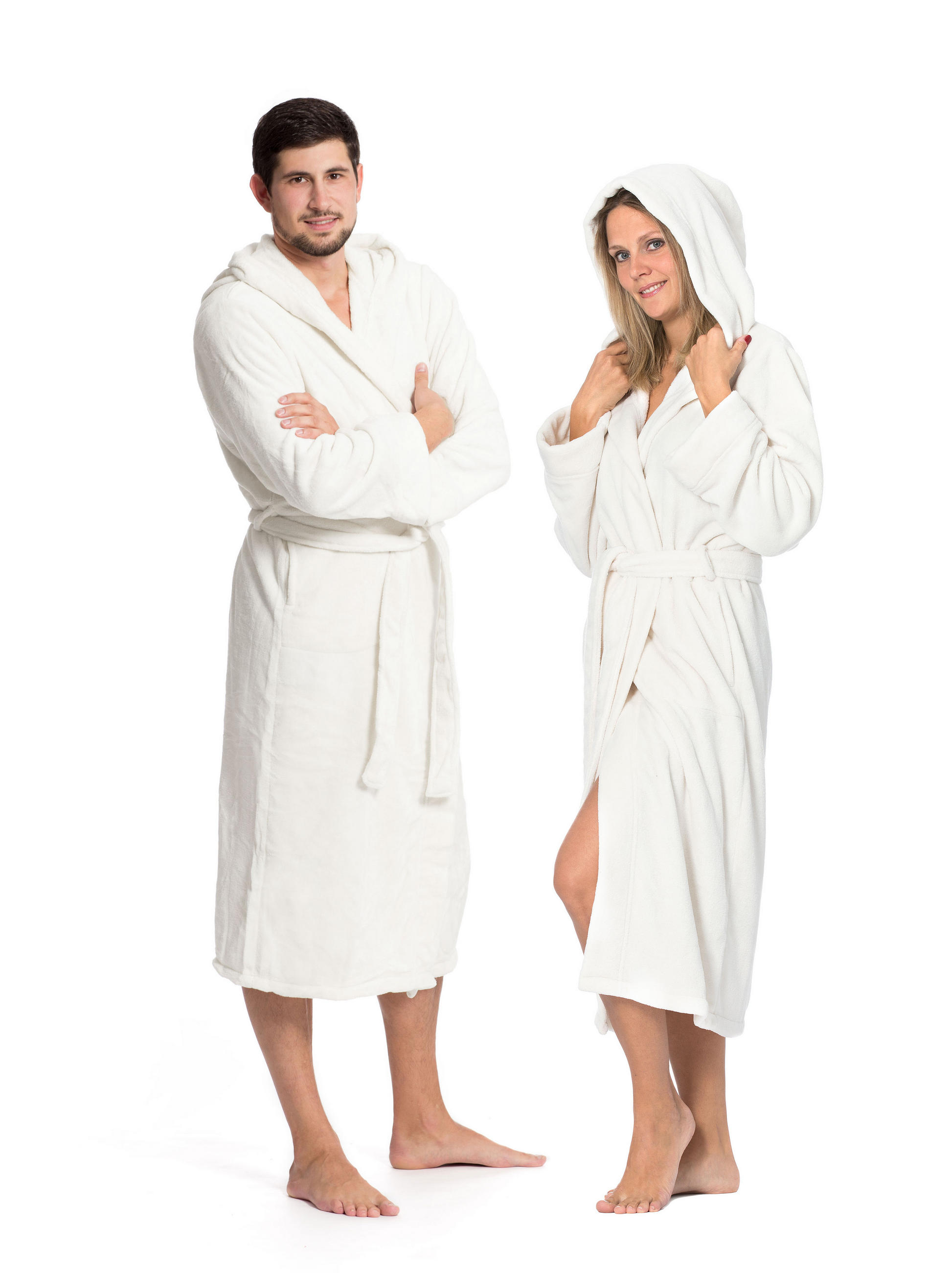 BADEMANTEL, S, 100% Polyester, Weiß - Weiß, Textil (Snull) - Zollner