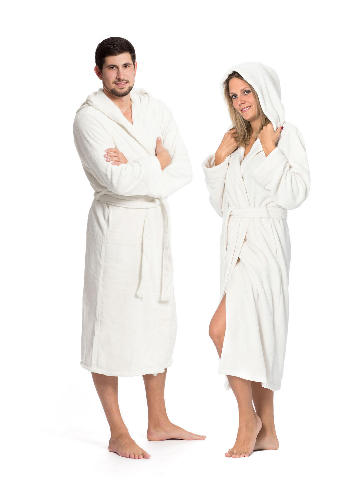 BADEMANTEL, S, 100% Polyester, Weiß - Weiß, Textil (Snull) - Zollner