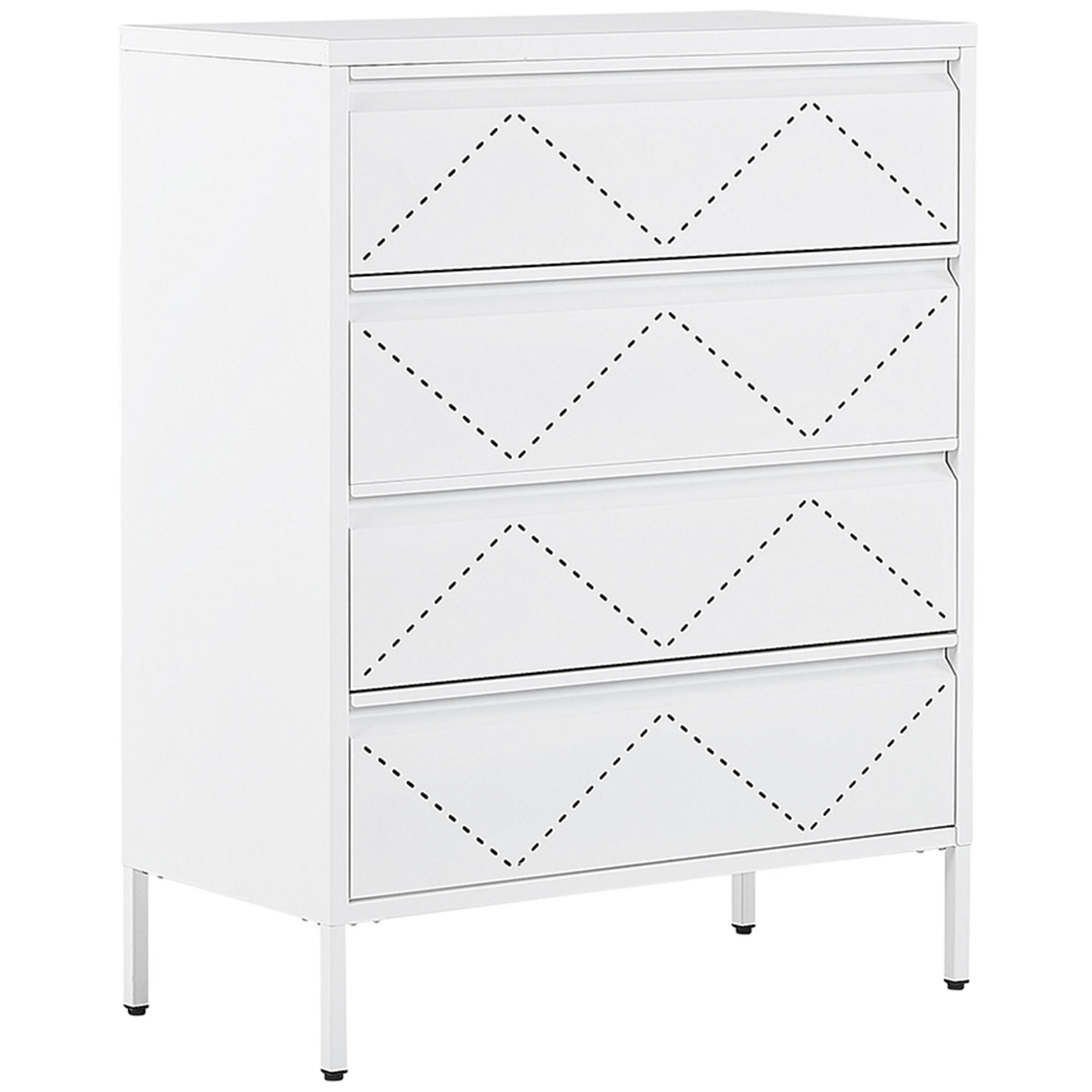KOMMODE weiß 4 Schubladen Matana - Weiß, Metall (80/102/40cm) - Beliani