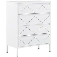 KOMMODE weiß 4 Schubladen Matana - Weiß, Metall (80/102/40cm) - Beliani