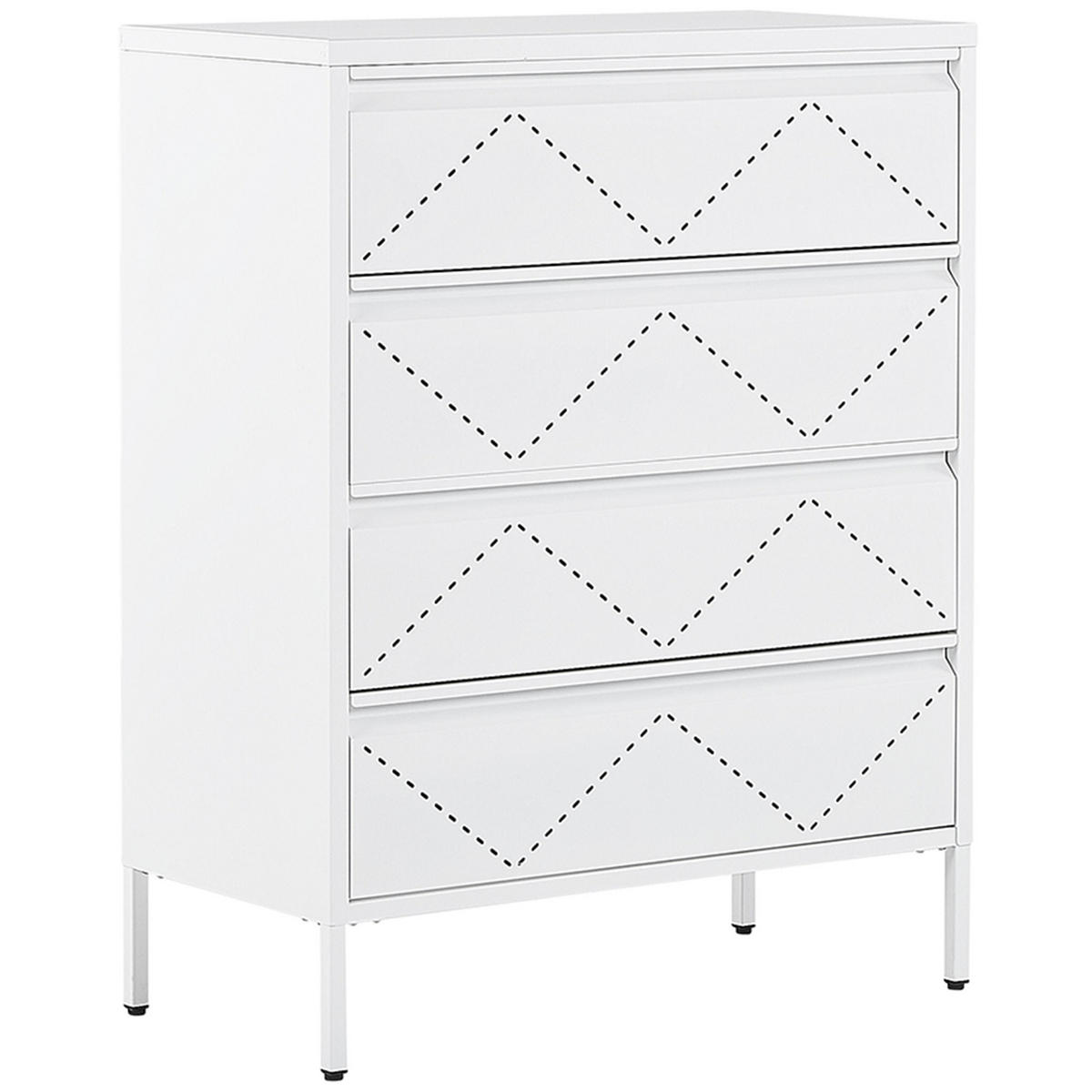 KOMMODE weiß 4 Schubladen Matana - Weiß, Metall (80/102/40cm) - Beliani