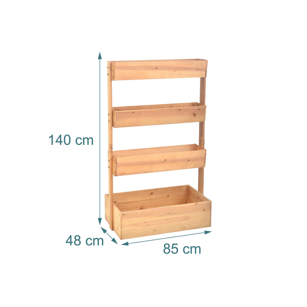 VERTIKALBEET - Braun, Holz/Textil (85/140/48cm) - Relaxdays