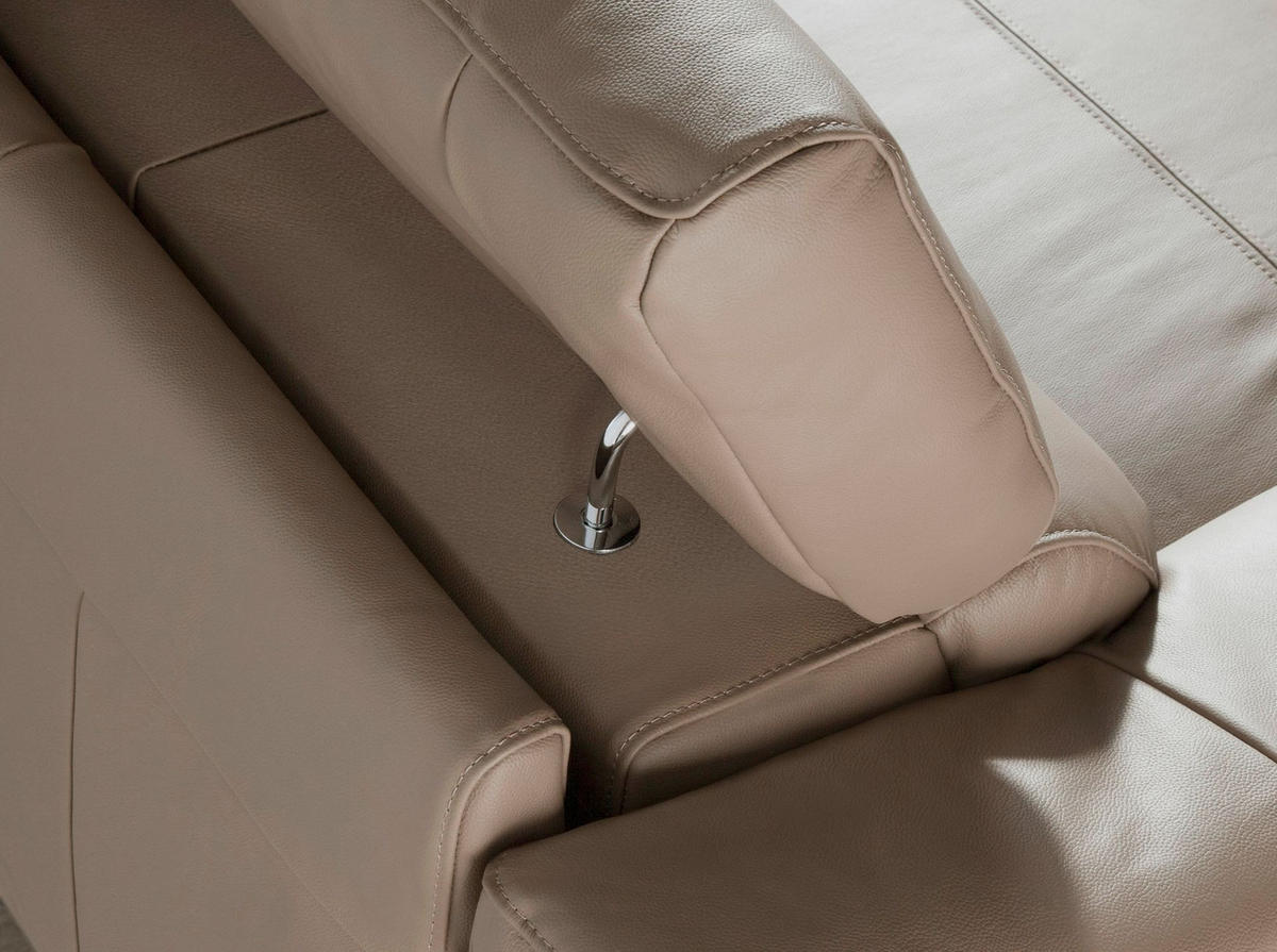 ECKSOFA Relaxsofa mit rechter Chaiselongue in Leder Nerz 295/232/97 cm - Taupe, Leder (295/232cm) - ANGEL CERDA