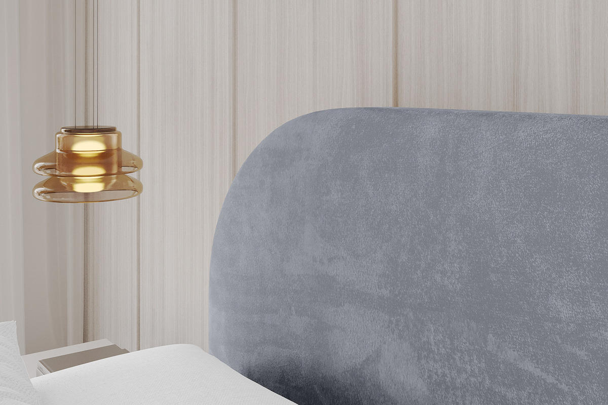 POLSTERBETT mit Bettkasten, Fußteil und Lattenrost, Boxbett mit Matratze H3/H4 - TIVON-Z 180x200 Grau - Grau, Holzwerkstoff/Textil (180/200cm) - ALTDECOR