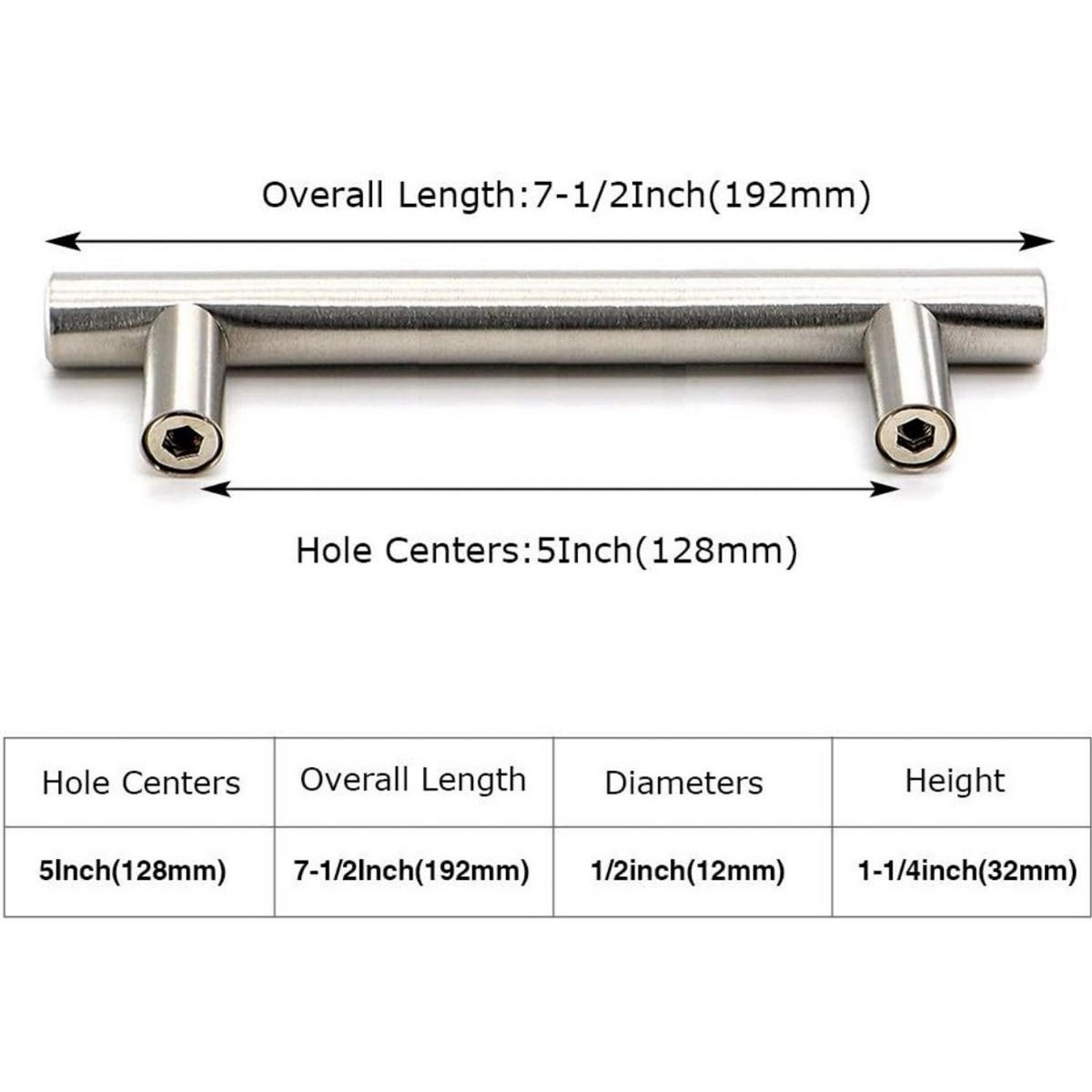 EDELSTAHLGRIFF 20er-Set Gebürstetes Silber ~13,5 x 19,2 x 3,2 cm Lochabstand 128 mm - Silberfarben, Metall (19.2/3.2/13.5cm) - MCBOSON