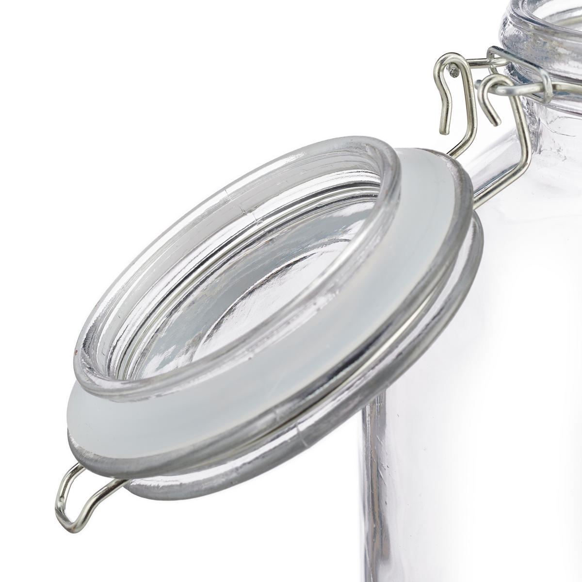 EINMACHGLAS Transparent 3 l Bügelverschluss - Transparent, Glas/Metall (3L) - Relaxdays