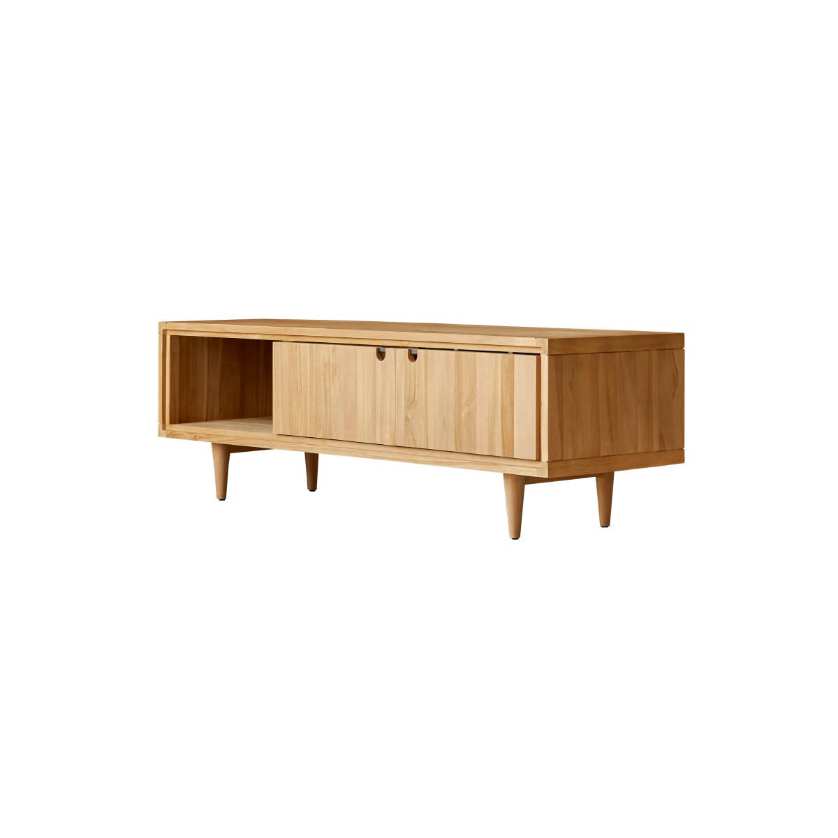 TV-SCHRANK Jonàk Natur aus Teak - Naturfarben, Holz (140/45/45cm) - Tikamoon